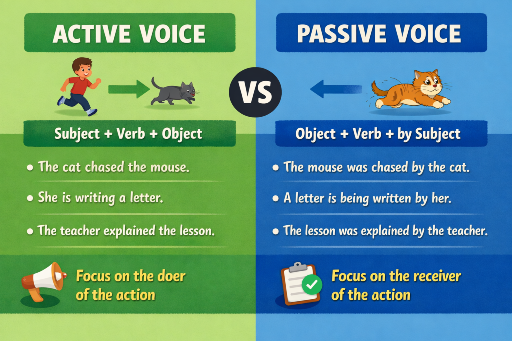 Active vs passive voice comparison