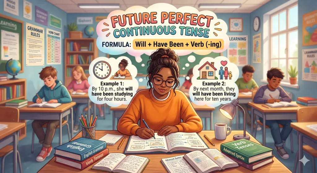 Future Perfect Continuous Tense examples and formula