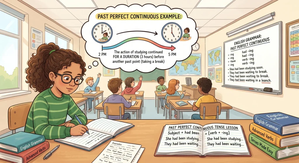 Past Perfect Continuous Tense examples and formula