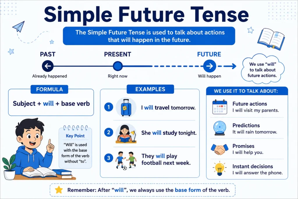 Simple Future Tense chart